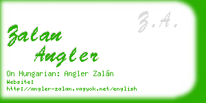 zalan angler business card